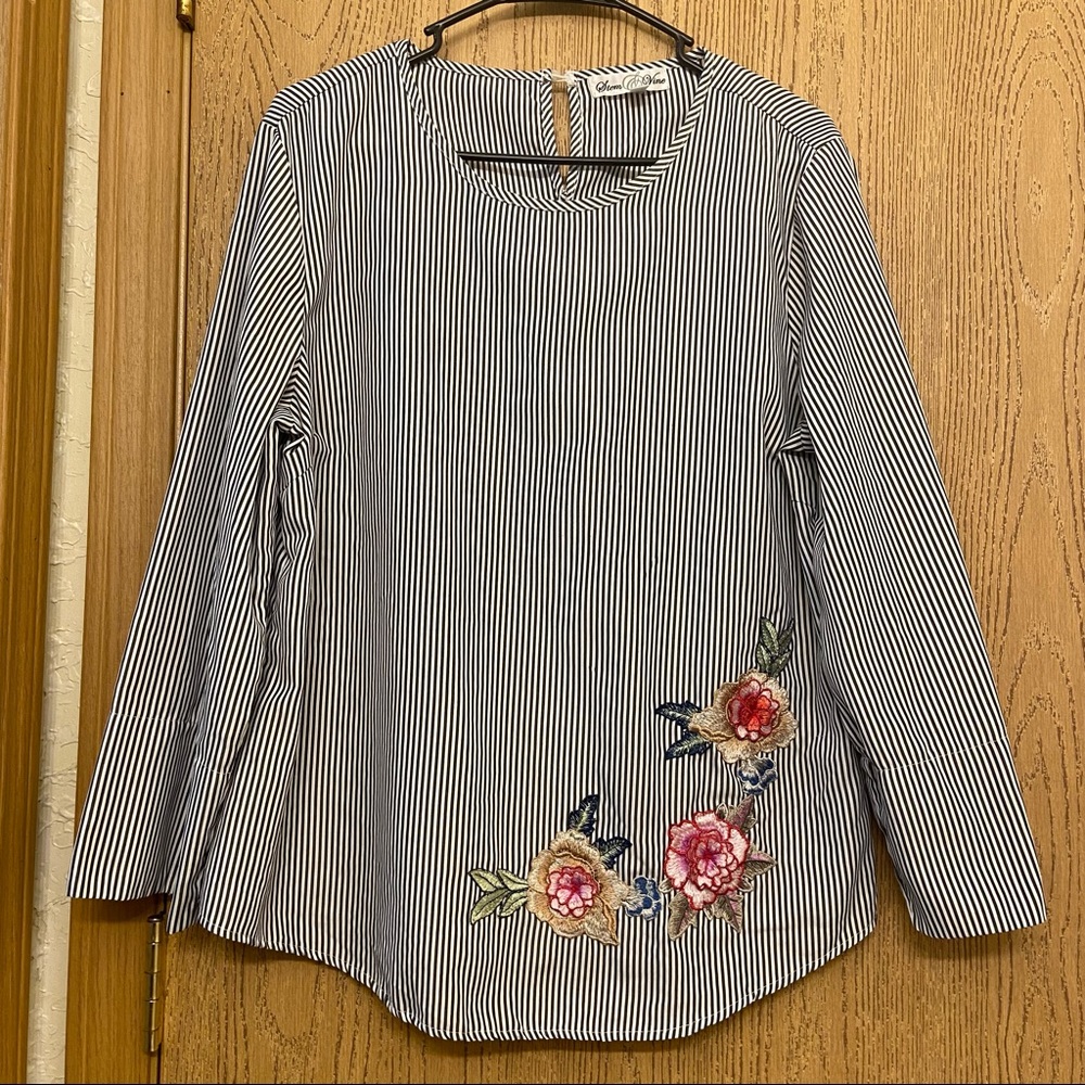 Stem&Vine Long Sleeve Blouse, Sz L